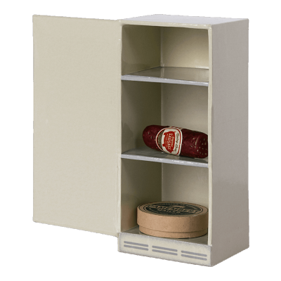 Nevera de cartón para ratones Maileg puerta abierta