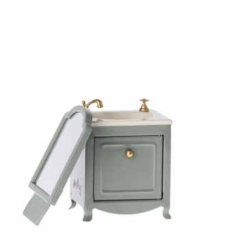 Lavabo con espejo para ratones Maileg menta desmontado