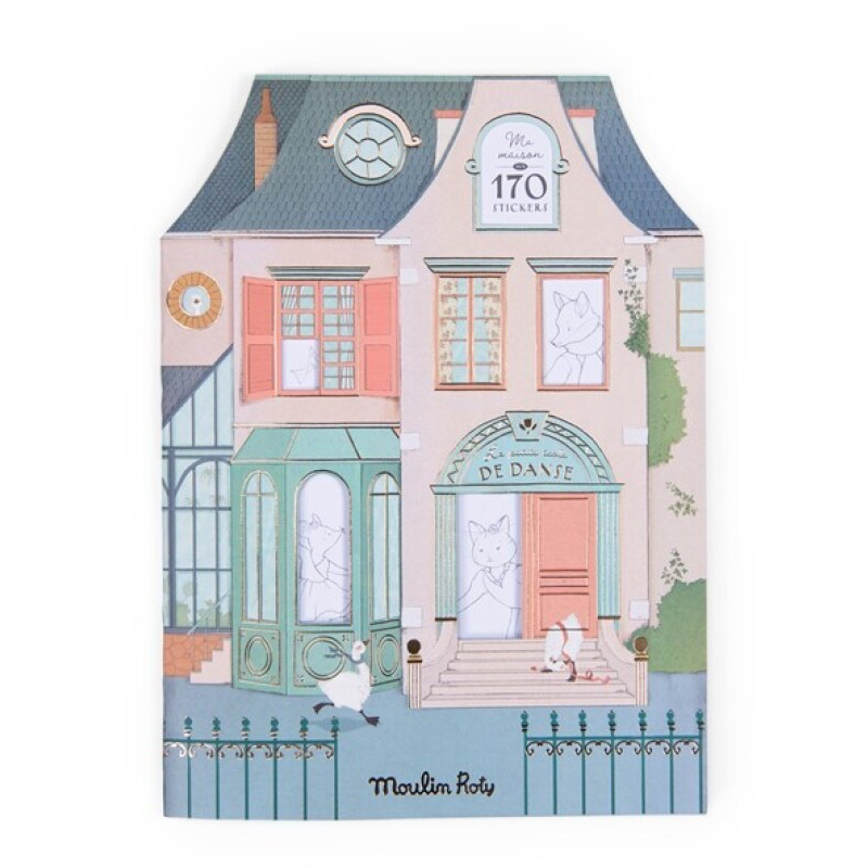 Cuaderno para colorear con preciosas ilustraciones y pegatinas Escuela de baile parisina de Moulin Roty