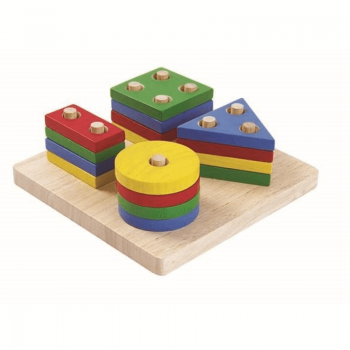 Juego de madera para encajar formas geométricas de madera Plan Toys