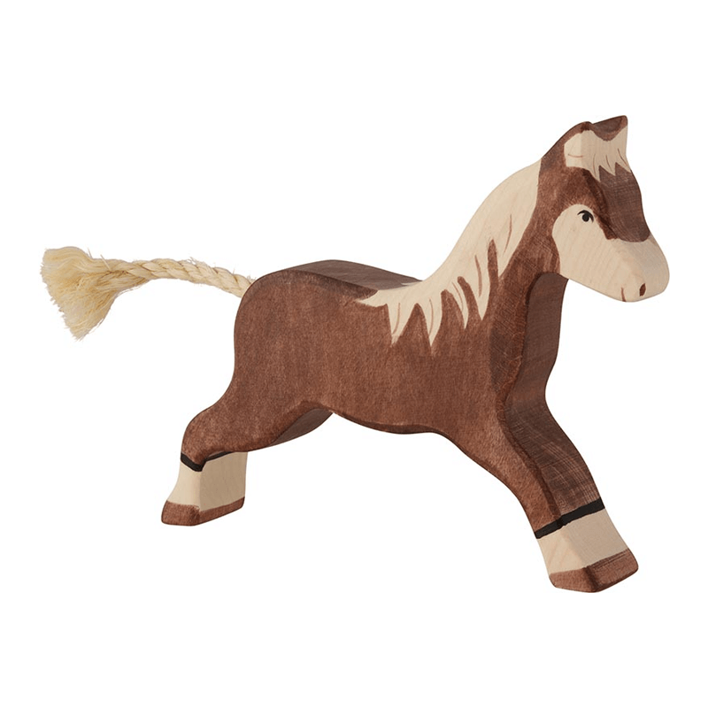 Caballo marrón de madera Holztiger