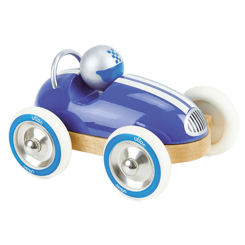 Coche de carreras Roadster azul de madera Vilac
