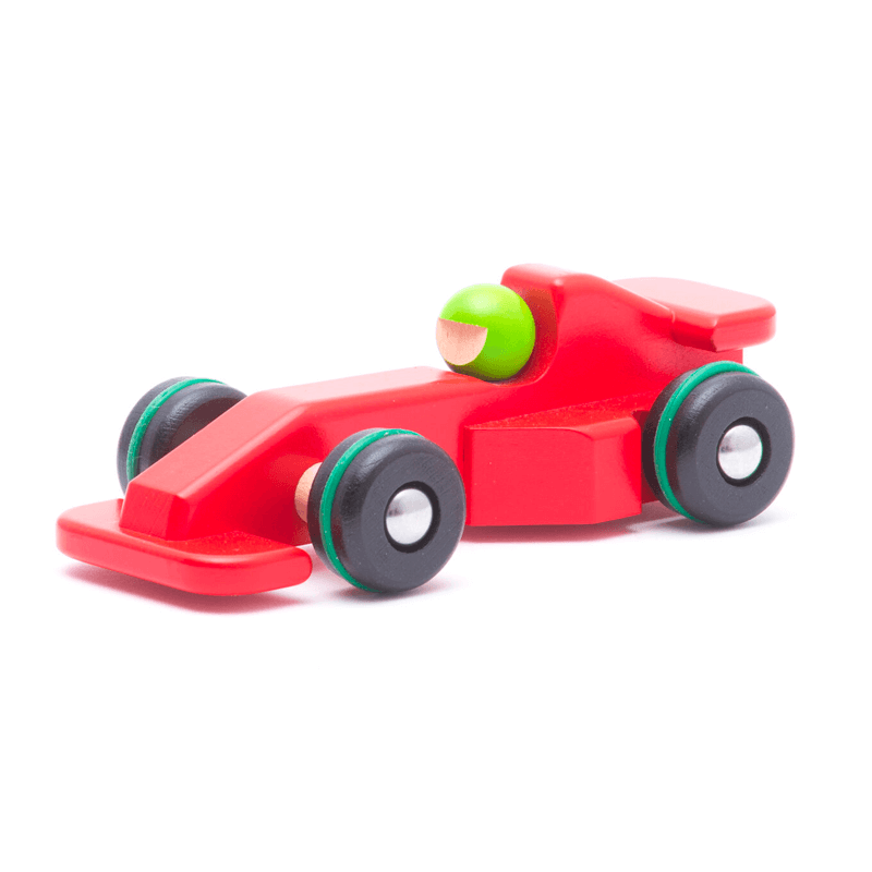 Coche Fórmula 1 rojo de madera Bajo