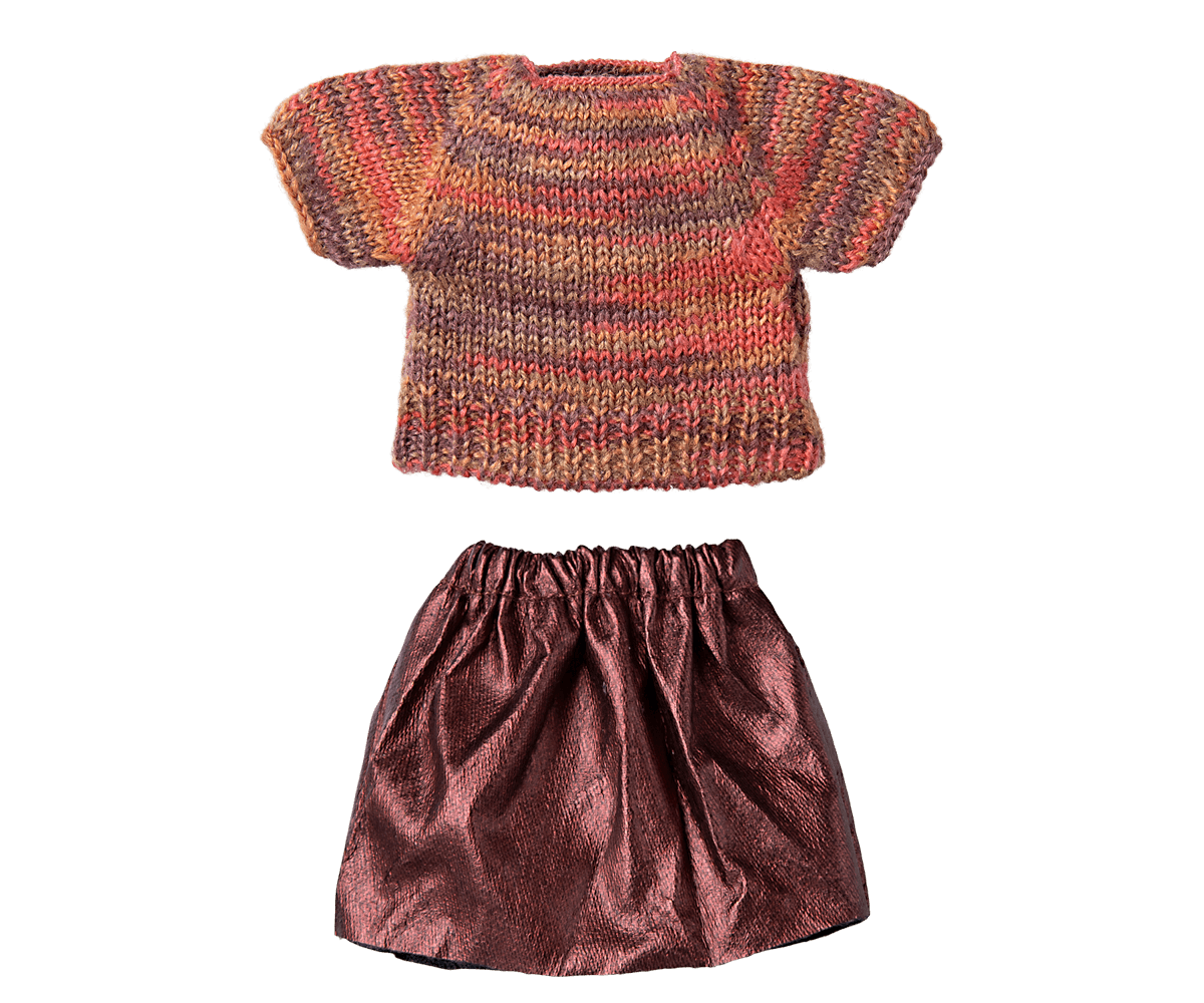 Falda y blusa de punto Mamá Ratona Maileg