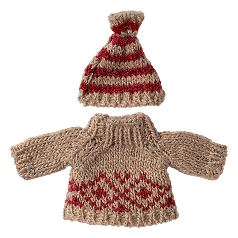 Jersey y gorro de punto para mamá ratona Maileg