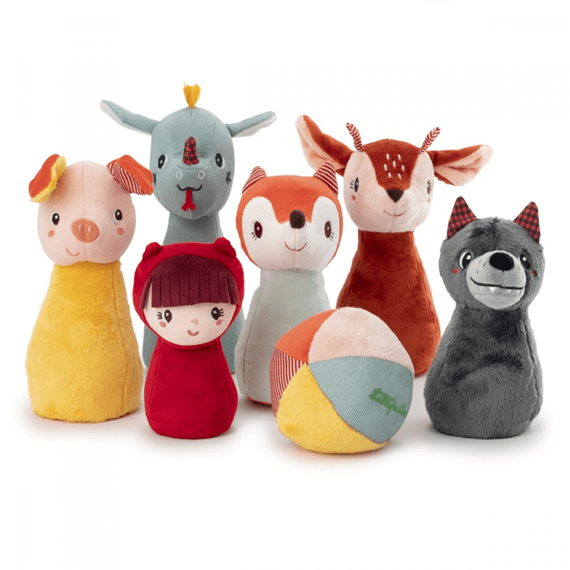 Juego de Bolos de peluche animales bosque Lilliputiens