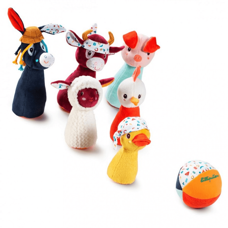 Juego de Bolos Granja de peluche Lilliputiens