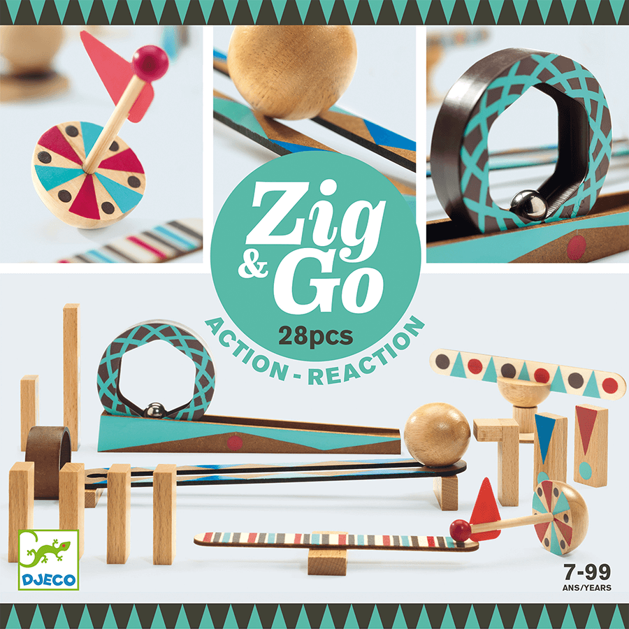 Juego de construcción Zig and Go Roll 28 piezas Djeco