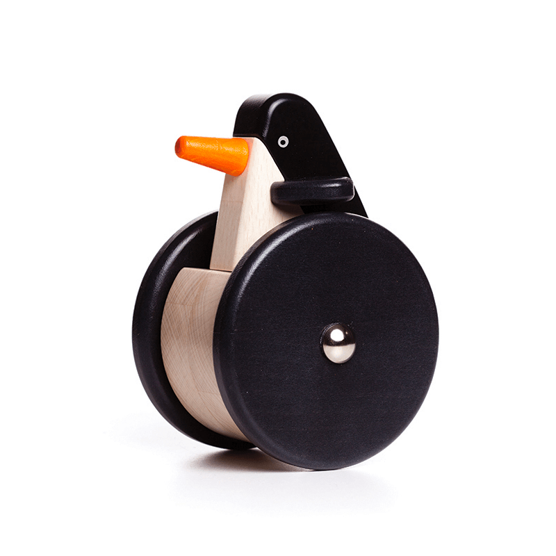 Juguete Tentetieso Pinguino madera Bajo
