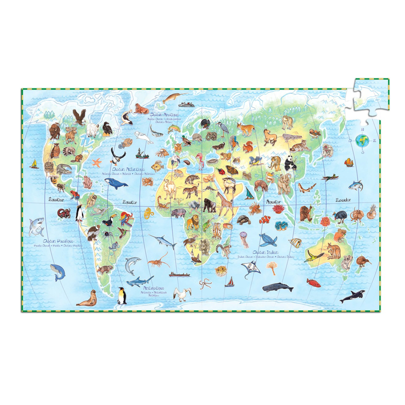Puzzle Los Animales del Mundo 100 piezas Djeco