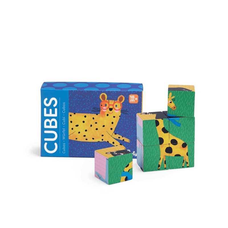 Rompecabezas cubos animales Toupitis Moulin Roty
